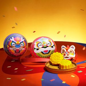 Bánh trung thu hình Lân Vàng (Nhân phô mai)