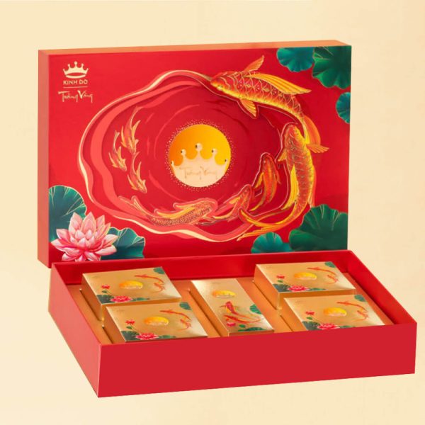hộp bánh Trăng Vàng Kinh Đô Hoàng Kim Vinh Hiển Đỏ